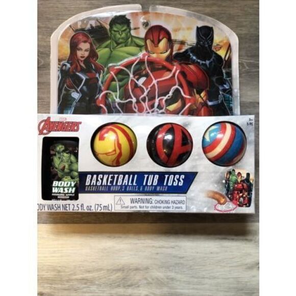 Marvel Avengers 5-Piece Basketball Tub Toss Bath Game and Body Wash 2.5 Fl. Oz - Picture 3 of 6